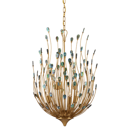 Currey & Co. Delphos 19.5" Paua Shell 6-Light Chandelier 9000-1149