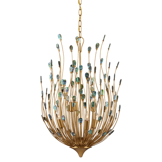 Currey & Co. Delphos 19.5" Paua Shell 6-Light Chandelier 9000-1149