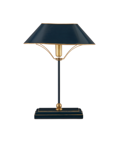 Currey & Co Daphne Navy Table Lamp in Navy/Gold 6000-0953