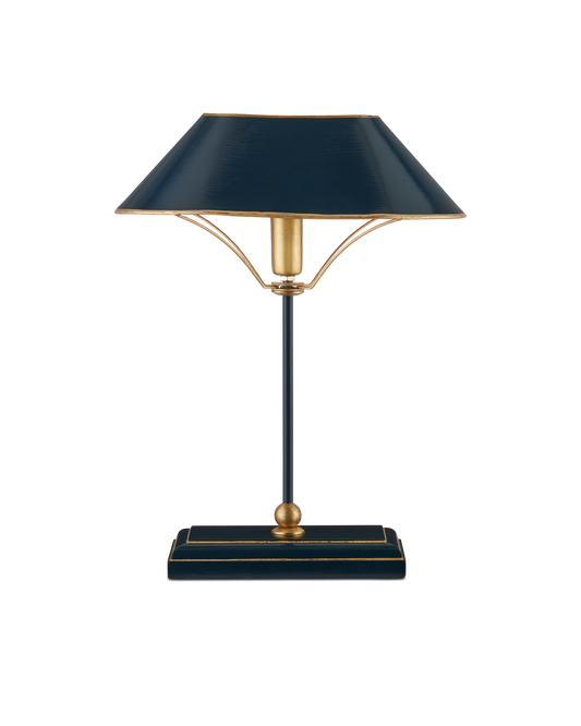 Currey & Co Daphne Navy Table Lamp in Navy/Gold 6000-0953