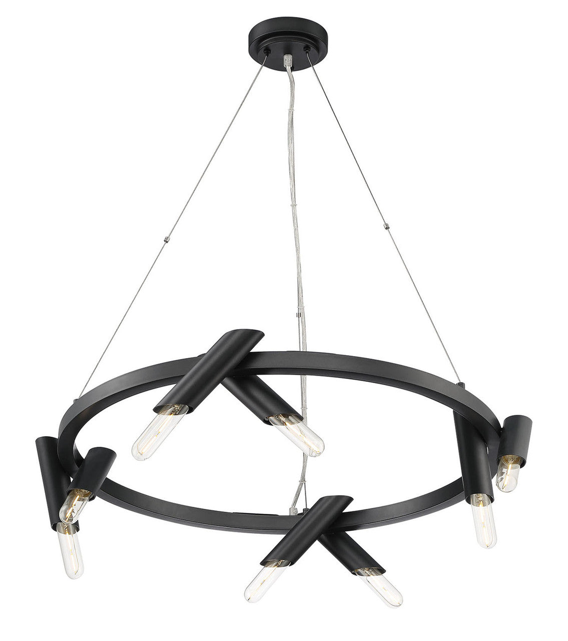 Lumanity Lighting Pipeline 8-Light Unique Modern Wagon Wheel Chandelier in Oil Rubbed Bronze  L090-0018