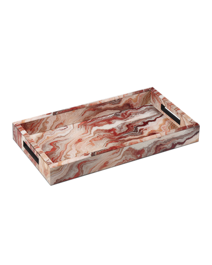 Currey & Co Interstellar Tray in Red Swirl 1200-0857