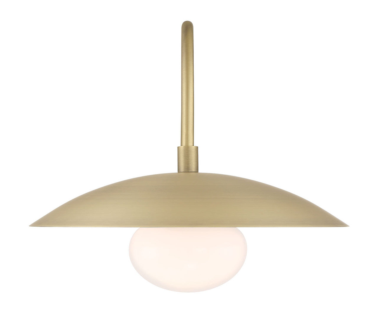 Lumanity Lighting Declan Modern Disc Satin Brass 12" Wall Sconce Light in Plated Classic Satin Brass, Off White Enamel  L050-0005