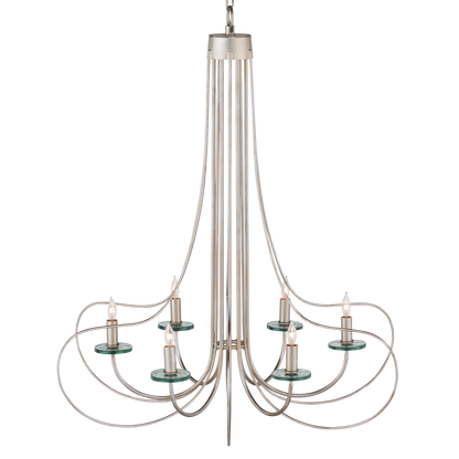 Currey & Co. Harrow 30.75" Recycled Glass 6-Light Chandelier 9000-1137