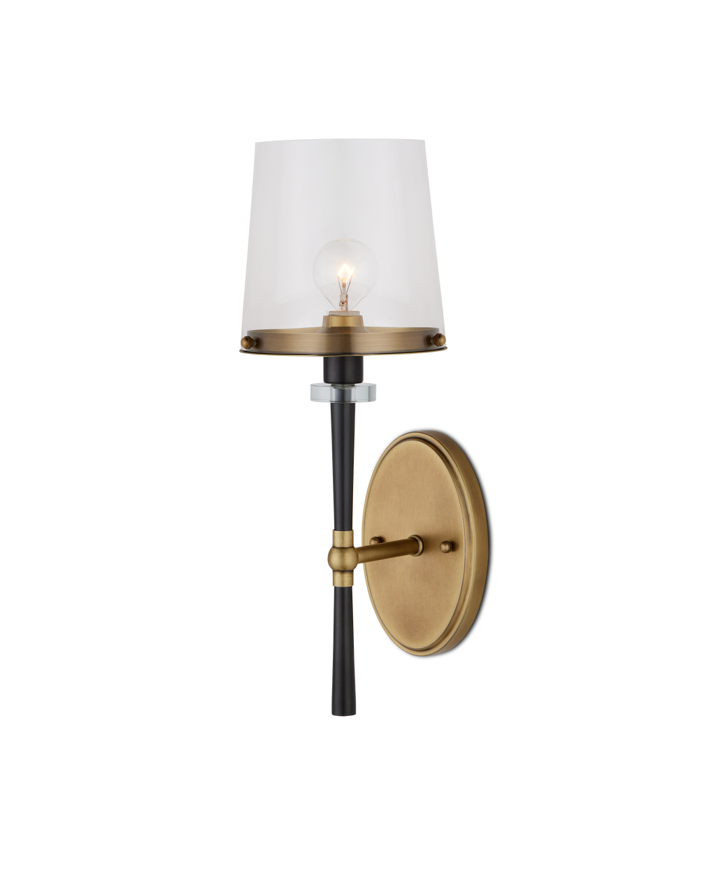 Currey & Co Lyndall Wall Sconce in Antique Brass/Oil Rubbed Bronze/Clear 5000-0254