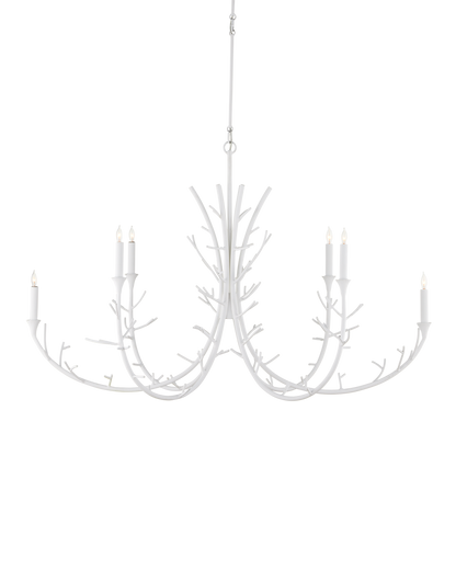 Currey & Co Twiggy Oval Chandelier in Gesso White 9000-1207