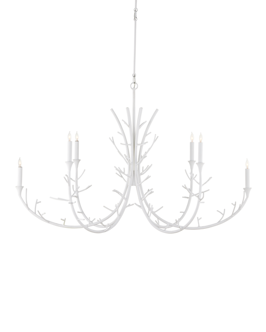 Currey & Co Twiggy Oval Chandelier in Gesso White 9000-1207