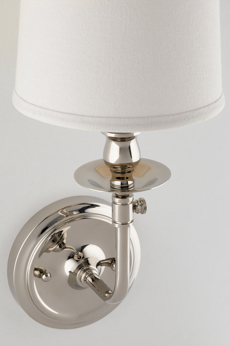 Hudson Valley Lighting Logan Wall Sconce in Polished Nickel 171-PN