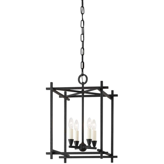 Troy 4 Light Huck Lantern in Black Iron F1095-BI