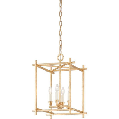 Troy 4 Light Huck Lantern in Vintage Gold Leaf F1095-VGL