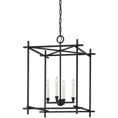 Troy 4 Light Huck Lantern in Black Iron F1097-BI