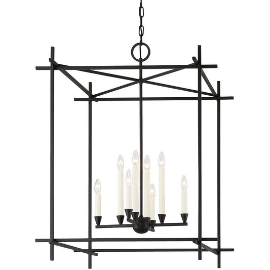 House of Troy 8 Light Huck Lantern in Black Iron F1099-BI