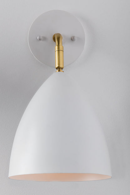 Mitzi 1 Light Wall Sconce in Aged Brass/Soft Off White H308101-AGB/WH