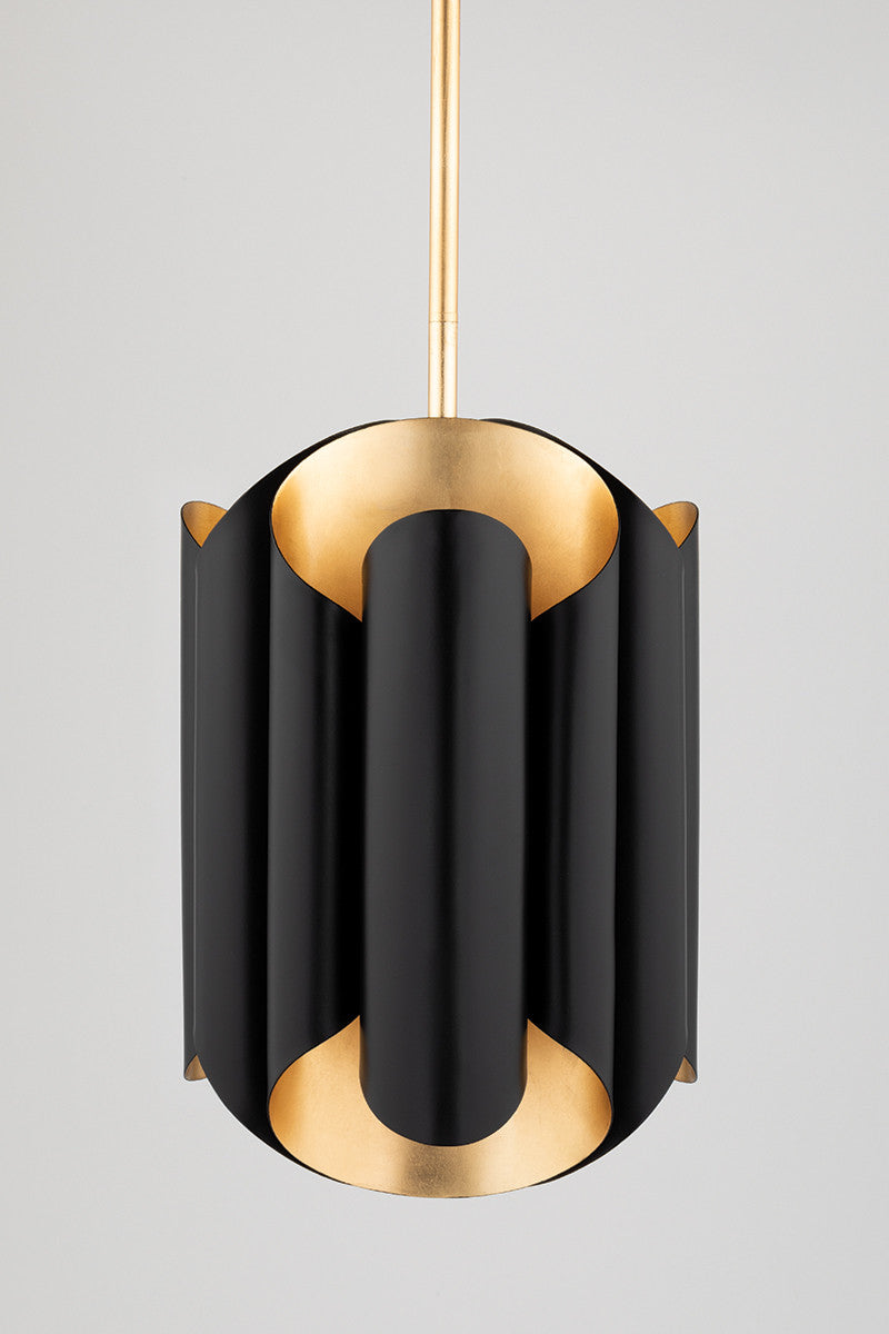 Hudson Valley Lighting Banks Pendant in Gold Leaf/black 8513-GL/BK