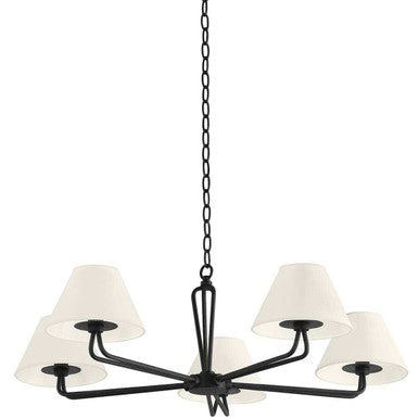 Troy Lighting 5 Light Ozias Chandelier in Black Iron F2536-BI