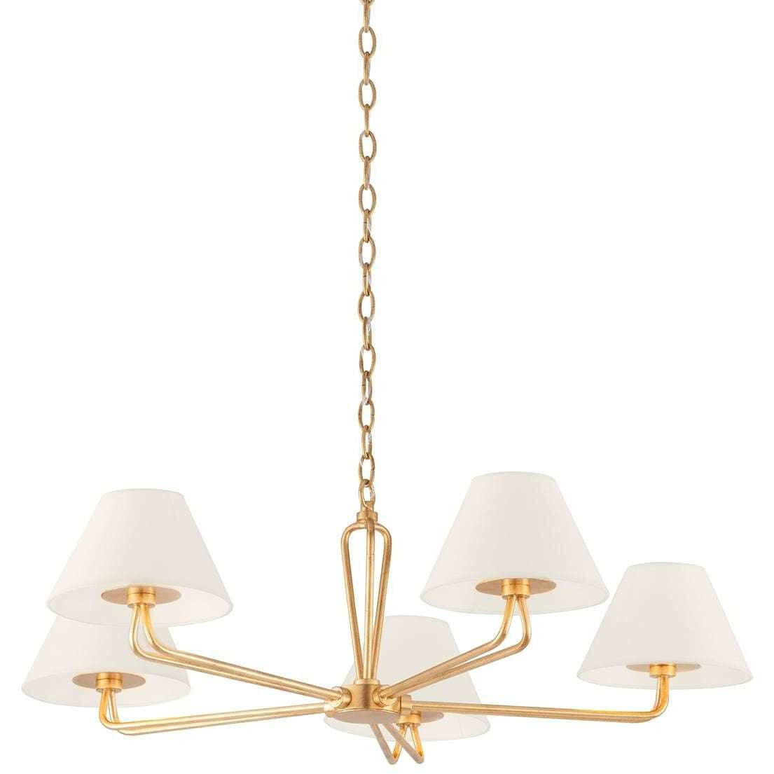 Troy Lighting 5 Light Ozias Chandelier in Vintage Gold Leaf F2536-VGL