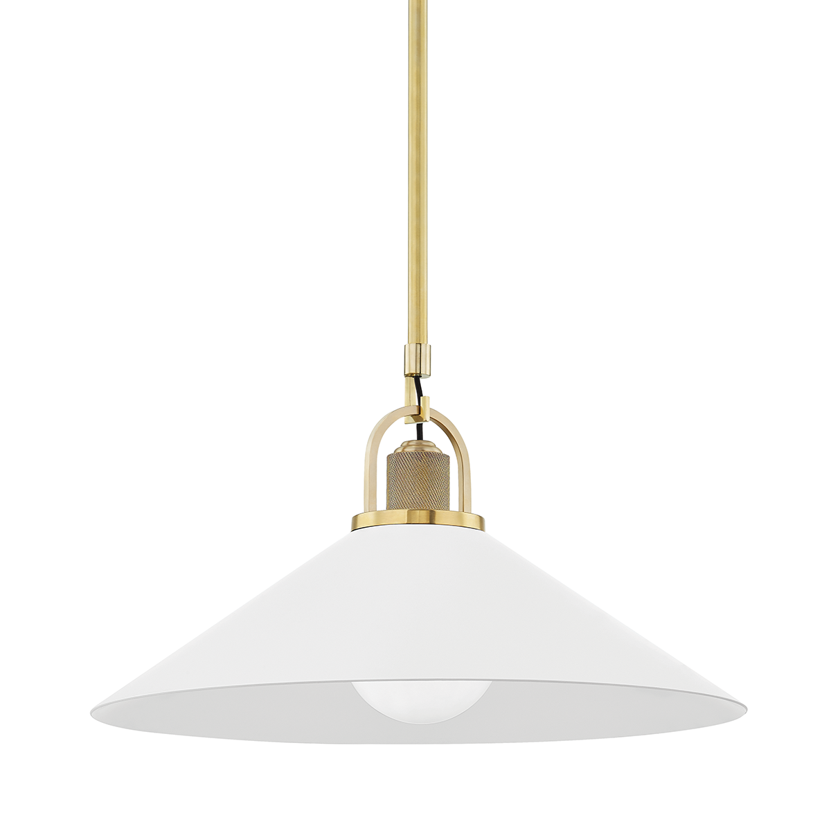 Hudson Valley Lighting Syosset Pendant in Aged Brass/soft Off White 2620-AGB/WH