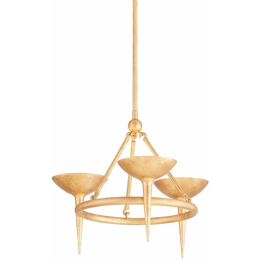 Troy Lighting 3 Light Cecilia Chandelier in Vintage Gold Leaf F2603-VGL