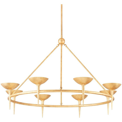 Troy Lighting 8 Light Cecilia Chandelier in Vintage Gold Leaf F2608-VGL