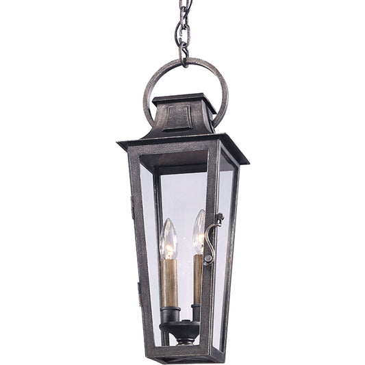 Troy Lighting 2 Light Parisian Square Lantern in Aged Pewter F2966