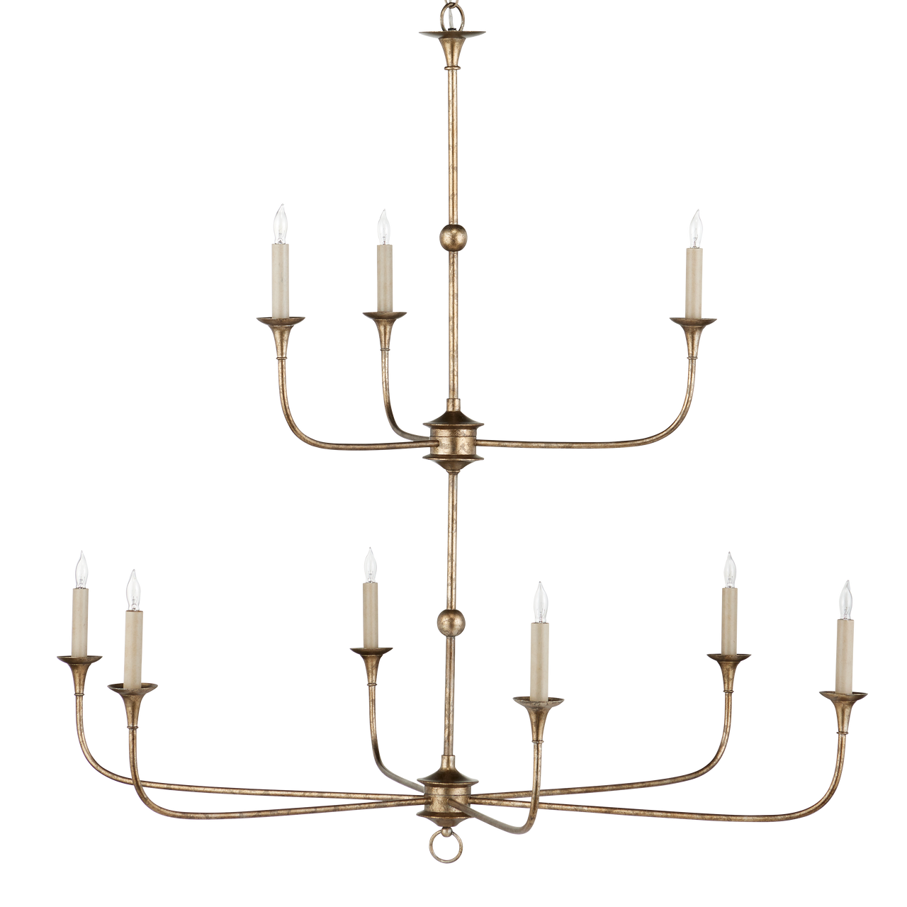 Currey & Co. Nottaway Bronze Large Two-Tier Chandelier 9000-1129