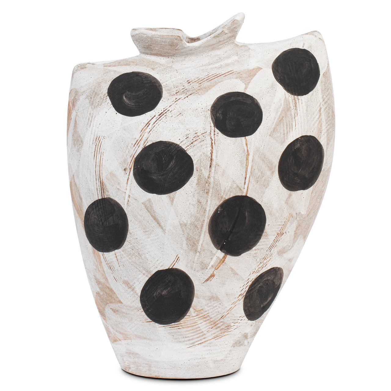 Currey & Co. Dots Medium White & Black Bowl 1200-0709