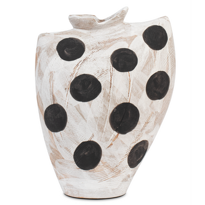 Currey & Co. Dots Medium White & Black Bowl 1200-0709