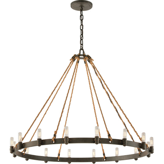 Troy Lighting 16 Light Pike Place Chandelier in Shipyard Bronze F3127