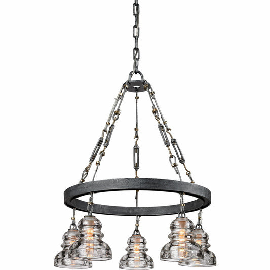 Troy Lighting 5 Light Menlo Park Chandelier in Old Silver F3135