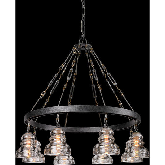 Troy Lighting 8 Light Menlo Park Chandelier in Old Silver F3136