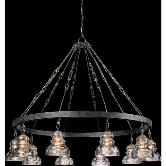 Troy Lighting 10 Light Menlo Park Chandelier in Old Silver F3137