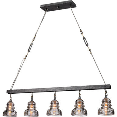 Troy Lighting 5 Light Menlo Park Linear in Old Silver F3138