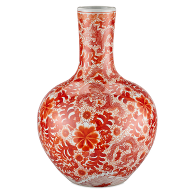 Currey & Co. Biarritz Coral Fern Long Neck Vase 1200-0845