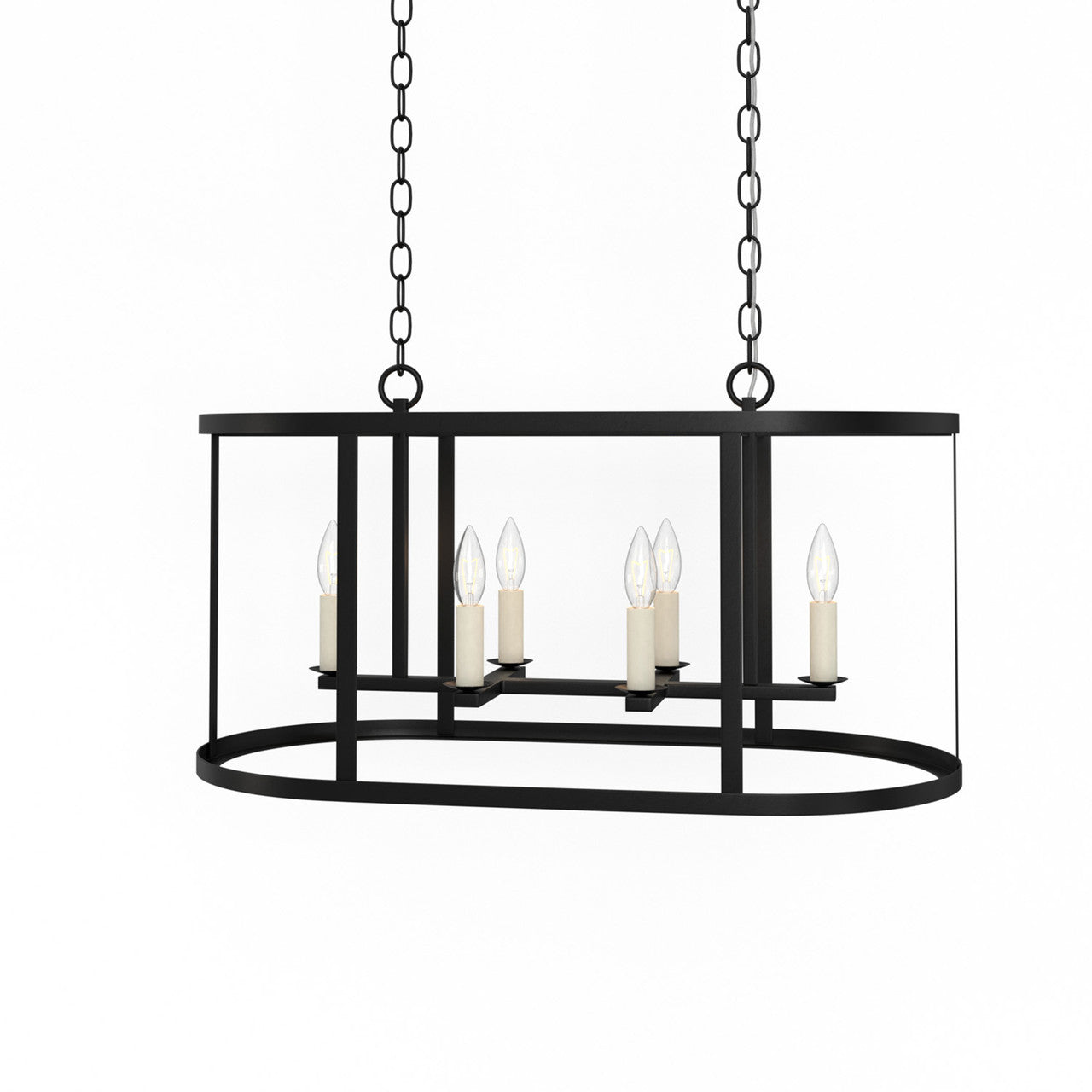 Lumanity Lighting Bryant 6-Light Linear Geometric Chandelier in Painted Oil Rubbed Bronze  L090-0029