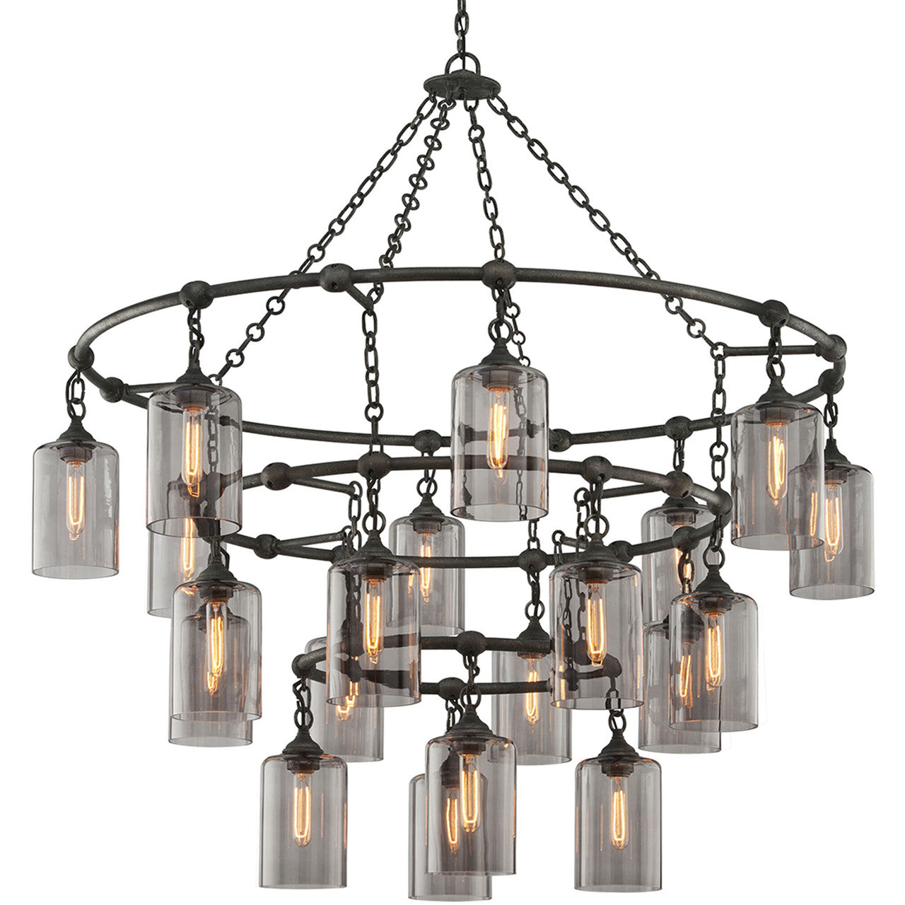 Troy Lighting 20 Light Gotham Chandelier in Aged Silver F4426