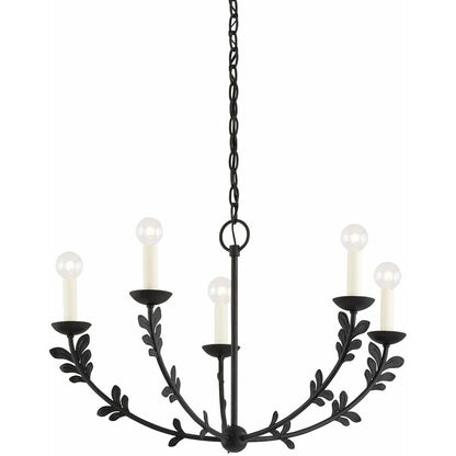 Troy Lighting 5 Light Florian Chandelier in Black Iron F4428-BI