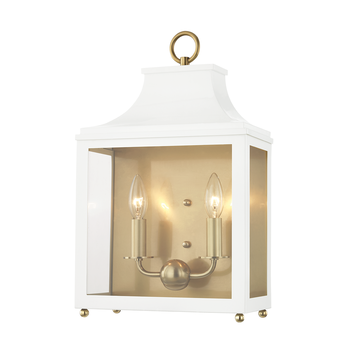 Mitzi 2 Light Wall Sconce in Aged Brass/Soft Off White H259102-AGB/WH