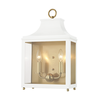 Mitzi 2 Light Wall Sconce in Aged Brass/Soft Off White H259102-AGB/WH