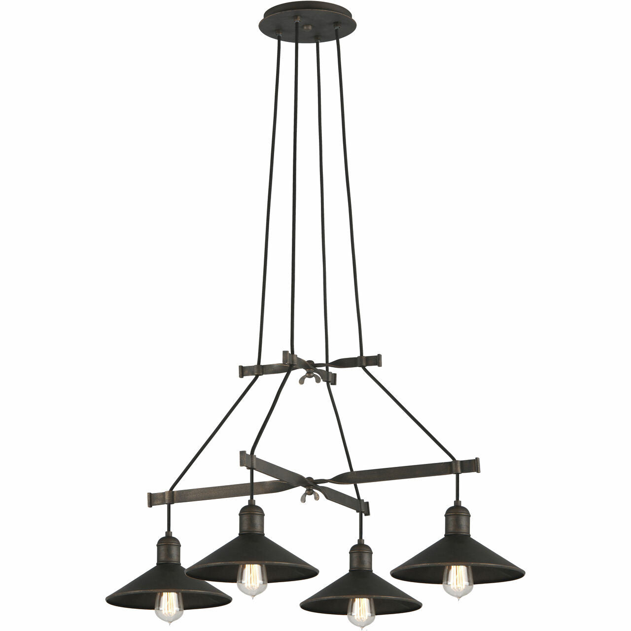 Troy Lighting 4 Light Mccoy Chandelier in Vintage Bronze F5427