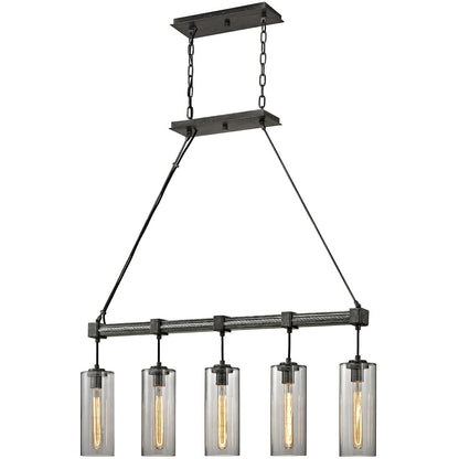 Troy Lighting 5 Light Union Square Linear in Graphite F5915