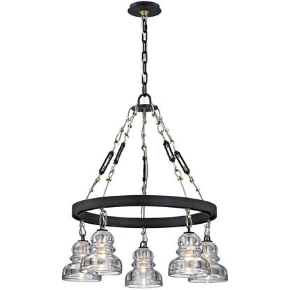 Troy Lighting 5 Light Menlo Park Chandelier in Deep Bronze F6055