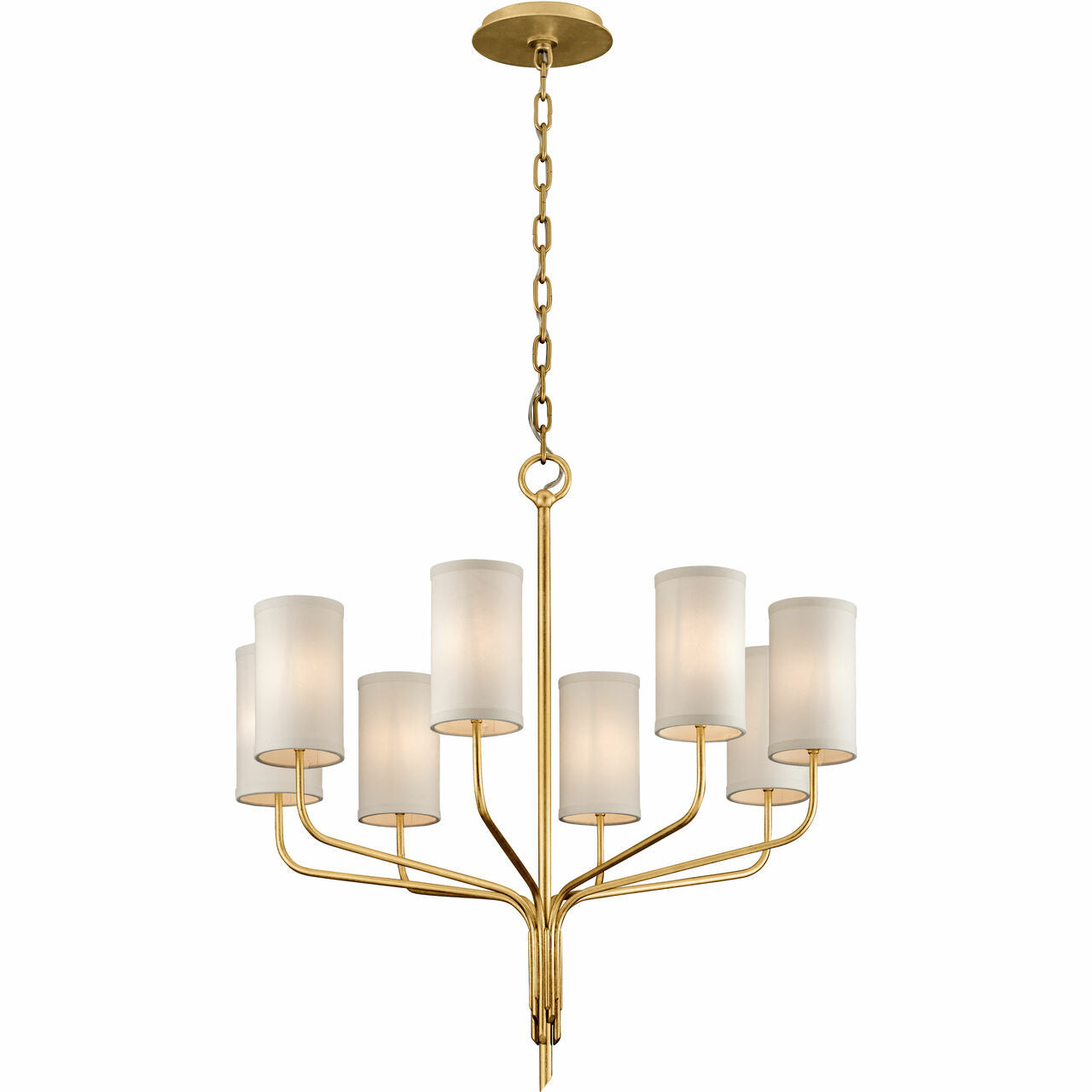 Troy Lighting 8 Light Juniper Chandelier in Gold Leaf F6168-GL