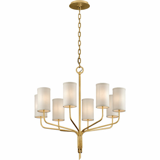 Troy Lighting 8 Light Juniper Chandelier in Gold Leaf F6168-GL