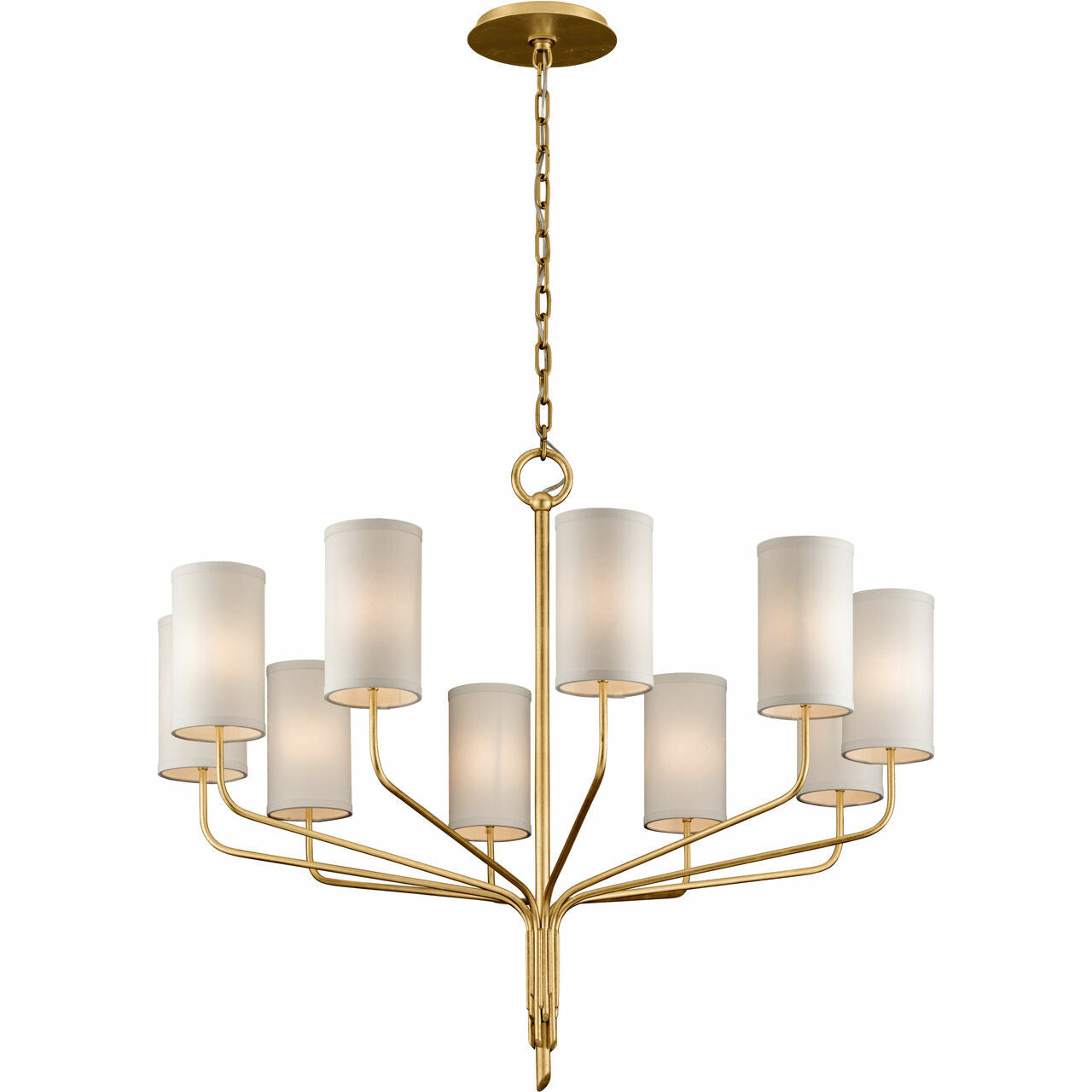 Troy Lighting 10 Light Juniper Chandelier in Gold Leaf F6169-GL