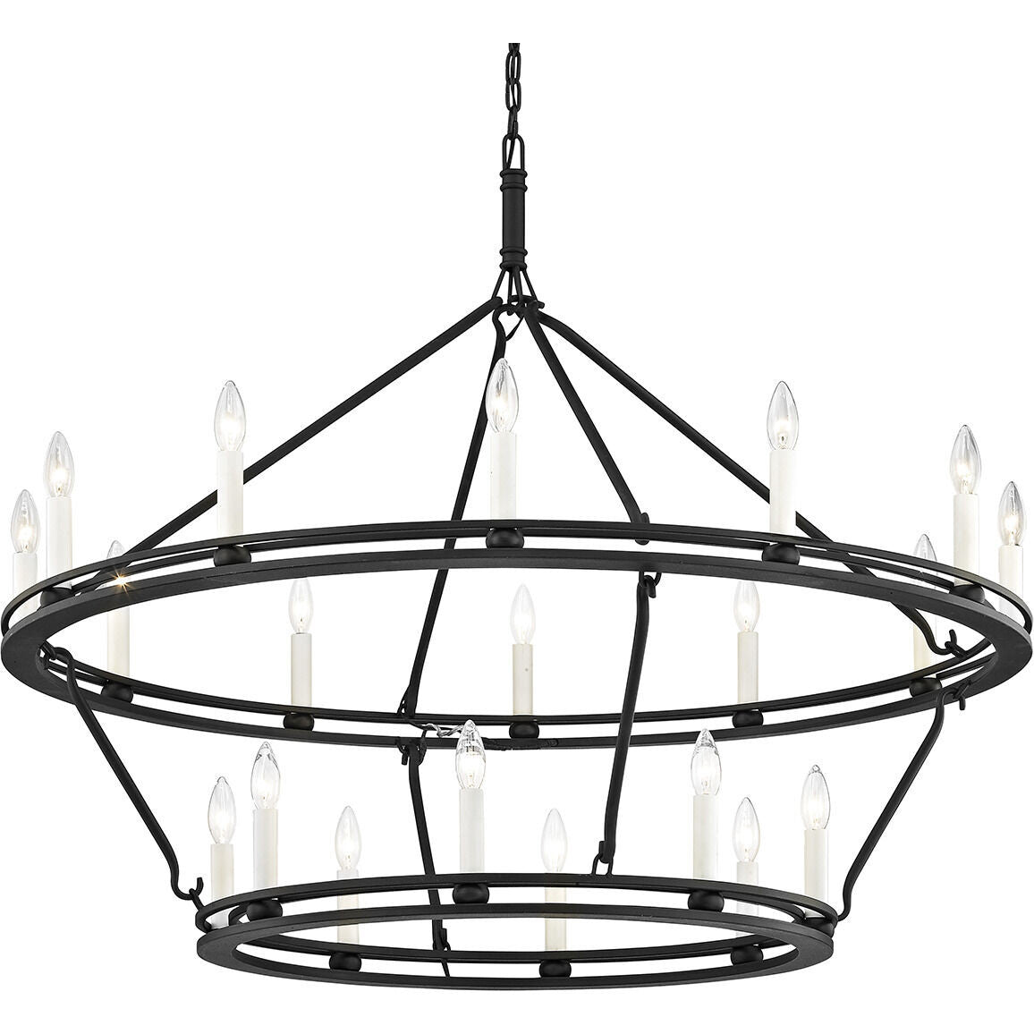 Troy Lighting 20 Light Sutton Chandelier in Textured Black F6239-TBK