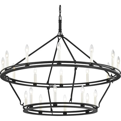 Troy Lighting 20 Light Sutton Chandelier in Textured Black F6239-TBK