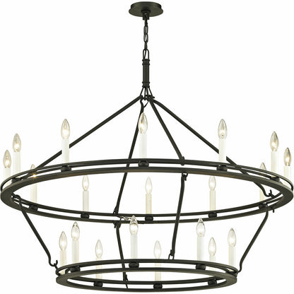 Troy Lighting 20 Light Sutton Chandelier in Textured Black F6239-TBK