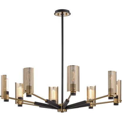 Troy Lighting 8 Light Pilsen Chandelier in Soft Off Black/Patina Brass F6878-SFB/PBR