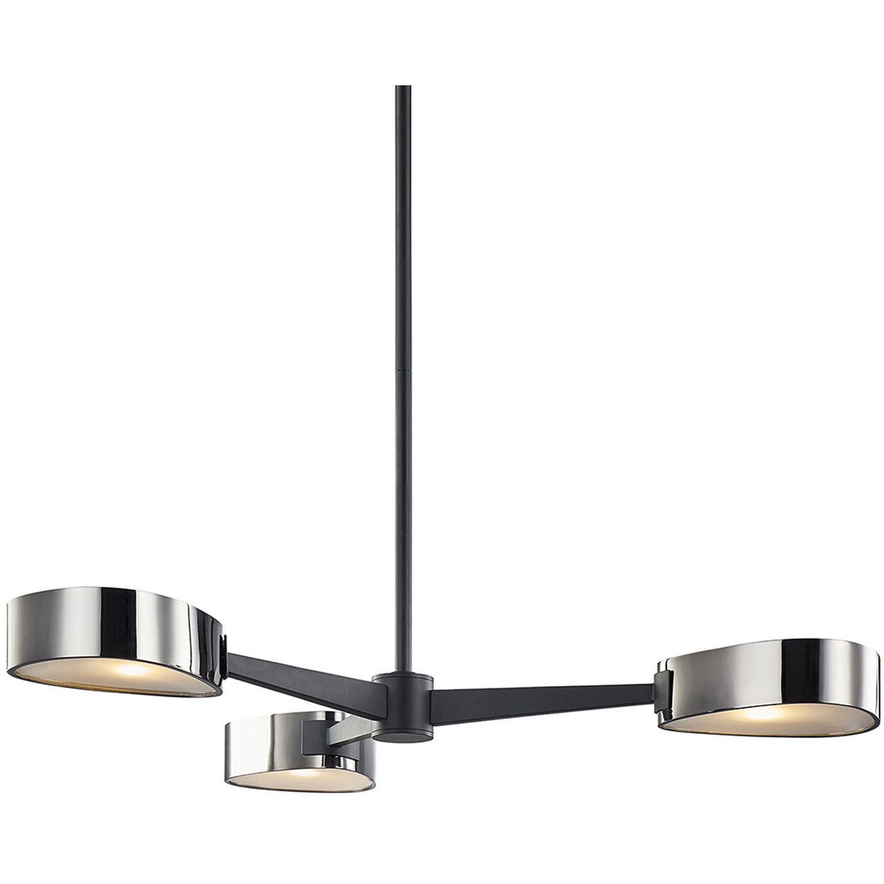 Troy Lighting 3 Light Allisio Chandelier in Textured Black/Black Chrome F7333-TBK/BCR