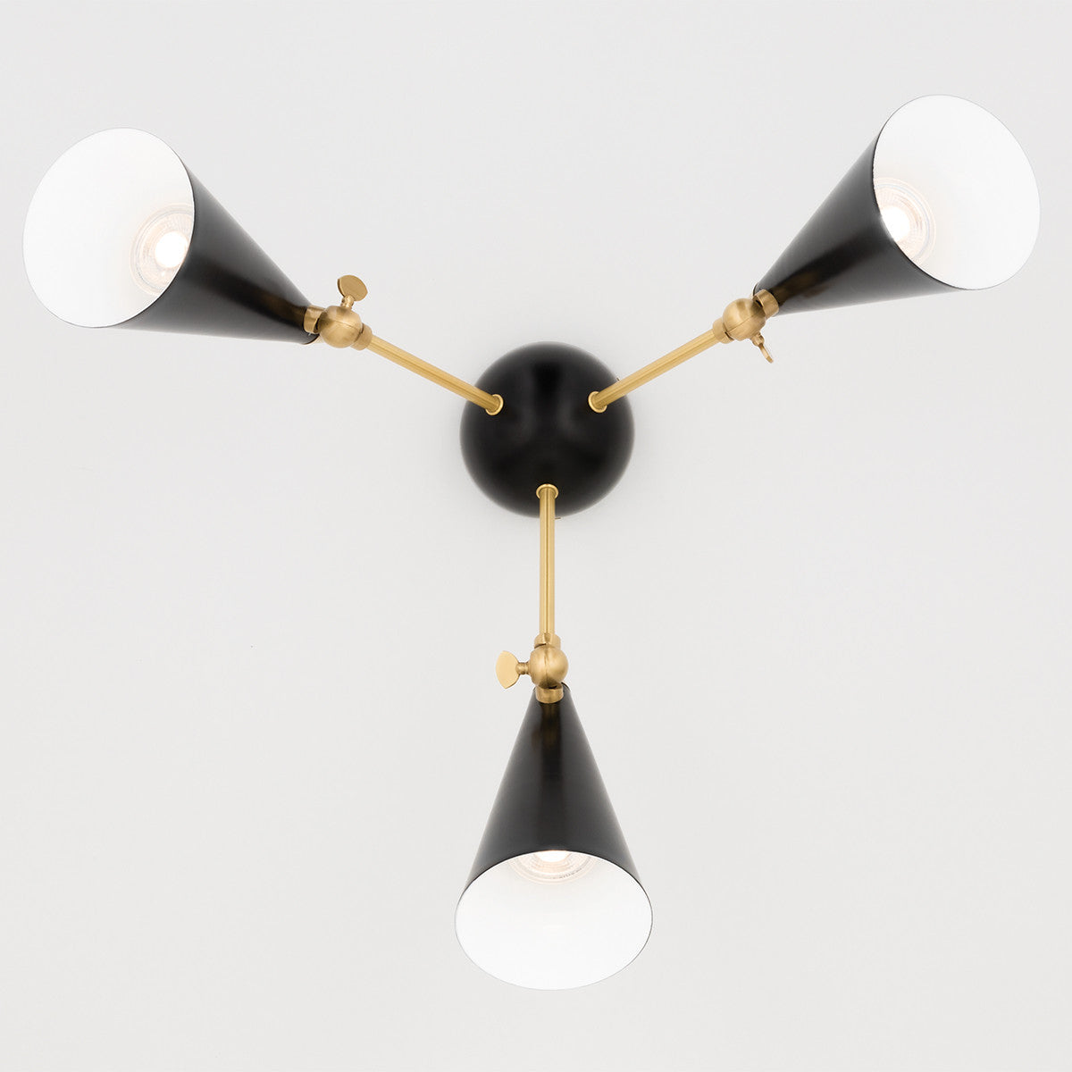 Mitzi 3 Light Semi Flush in Aged Brass/Black H441603-AGB/BK